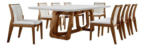 Conjunto De Mesa De Jantar Retangular Com Tampo De Vidro ... Cor Imbuia