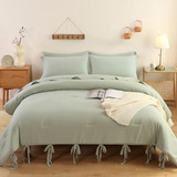 Set De Conforter Verde Salvia Cama Queen, Juego Complet...