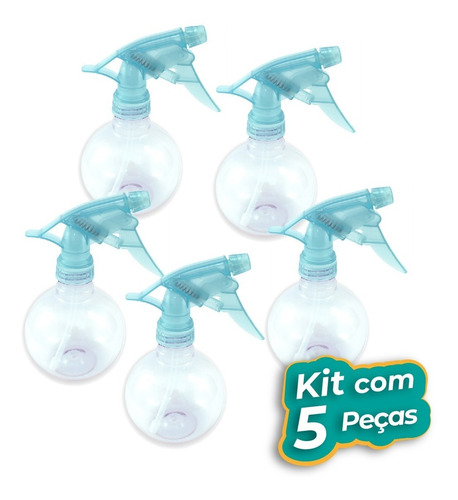 Kit 5 Pulverizadores Borrifador Bolinha Azul Pet Spray 300ml