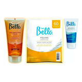 Kit Depilação Cera Fria Bisnaga + Folhas + Creme Azuleno 