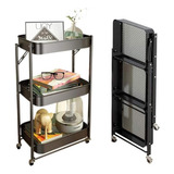 Carro Plegable Organizador 3 Niveles Metalico Cocina Hogar 