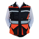 Chaleco De Seguridad Reflejante Industrial Gabardina 