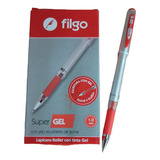 Lapicera Roller Filgo Super Gel 1mm Tinta Color A Eleccion Color De La Tinta Rojo Color Del Exterior Plateado