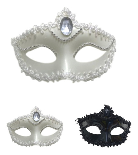 Antifaz Veneciano X 12 Gema Encaje Máscara Carnaval Cotillon