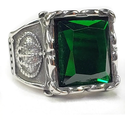 Anillo De Lujo Elegante Verde Acero Inoxidable Unisex C