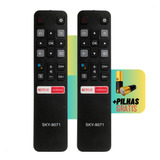 Kit 2 Controle Remoto Para Tv Tcl Smart 4k Netflix Globoplay