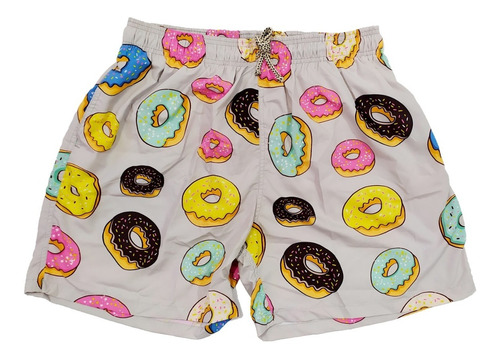 Bañador Hombre Y Niños Donuts Fondo Gris Pantaloneta Grey