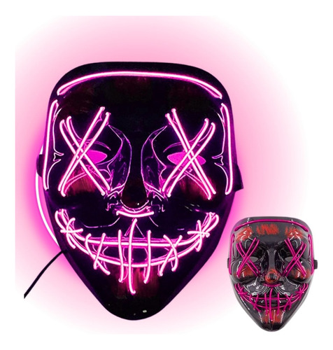 Mascara Led Neon Carvanal Mascara Cosplay Halloween Fantasia