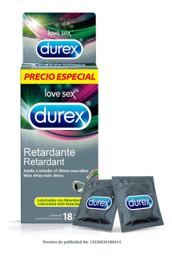 Pack 18 Condones Durex Retardante Con Benzocaína Calidad