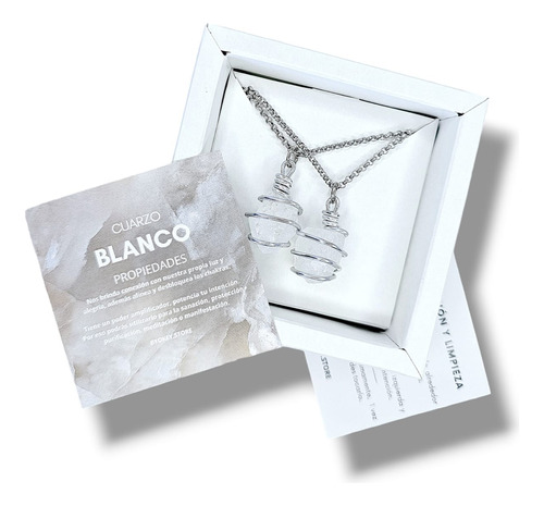 2 Collares Cuarzo Blanco Natural Energéticos Para Compartir