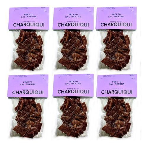 Charquiqui Pack X6 Pastura Peceto Sal Marina 125 Grs (jerky)