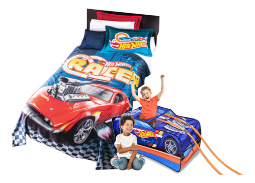 Suave Cobertor Niños Cobertor Carros Hot Wheels Racing Mat