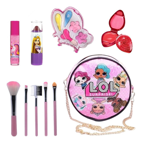 Kit Bolsa Infantil Lol C/ Maquiagem Para Menina + Brinde