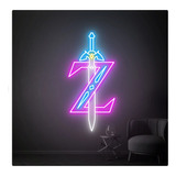 Letrero Led Neon Zelda Game Espada Alto45cm Luminoso