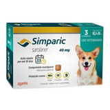  Anti Pulgas Simparic 40 Mg 10,1 A 20 Kg C/ 3 Comprimidos /f