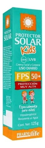 Pharmalife Protector Solar Uso Diario Kids Facial Y Corporal Fps 50+ 125g