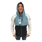 Campera Combinada De Algodon. Canguro. Capucha