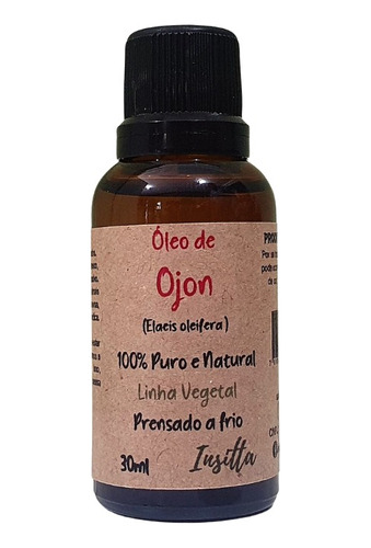 Óleo Vegetal De Ojon 100% Puro E Natural 30ml