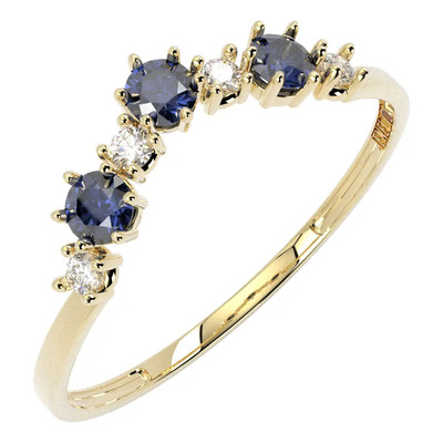 Anillo Churumbela Diadema Delgado Oro 10k Color Dorado Talla 5
