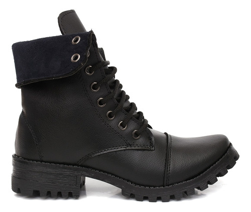 Bota  Coturno Feminino Cano Dobravel  Salto Baixo Belissima