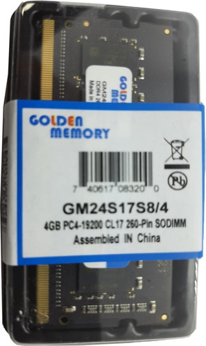 Memória Ram Color Verde  4gb 1 Golden Memory Gm24s17s8/4