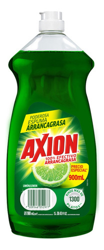 Lavatrastes Líquido Axion Efectivo Arrancagrasa Limón 900 Ml