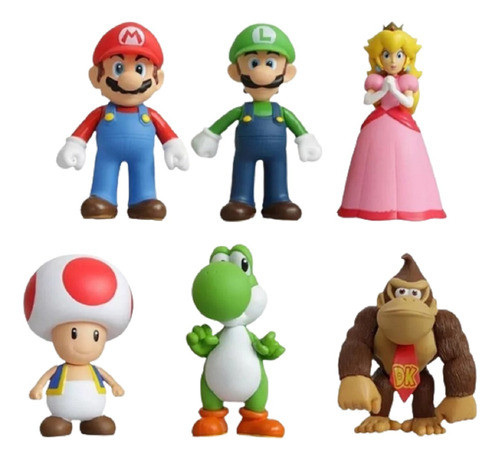 Set Figuras Super Mario Bros (6uni) Sin Caja 