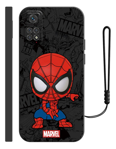 Carcasa Silicona Para Xiaomi Diseño De Spiderman + Correas