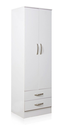 Placard Ropero Eco 2 Puertas 2 Cajones Blanco 58x182x47 Cm  