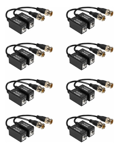 Pack 8 Balun Camara Cctv Seguridad Bnc Cable Utp Hikvision