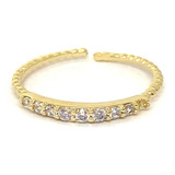 Anillo Midi Circones Blancos Enchapado Oro 18k