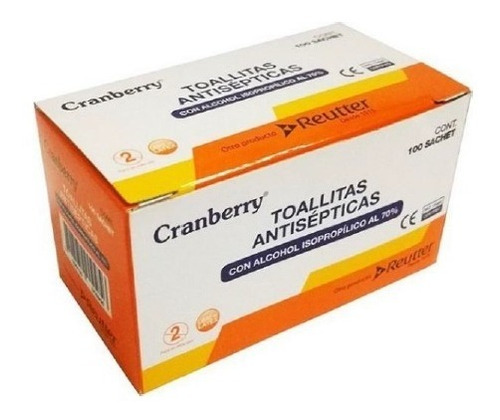 Toallitas Antisépticas Alcohol Pad Cranberry Caja X 100