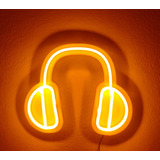 Cartel Luminoso Neón Led Modelo Auriculares