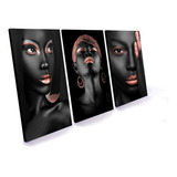 Quadros Decorativos Mulher Negra Rose Para Sala 50x70 Canvas