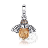 Charm Abeja Abejita Plata Cristal Compatible Pulsera Pandors