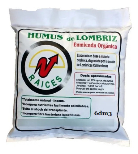 Humus De Lombriz Fertilizante Natural X 6dm3
