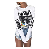 Playera O Blusa Manga Larga Nasa Apollo Logo Retro Fashion