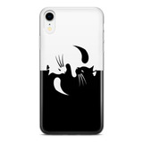 Capinha Para Celular Cats Preto E Branco Gatos