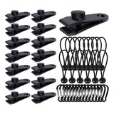 45 Pieces Of Heavy Duty Lock Grip Tarp Clips With D Clips
