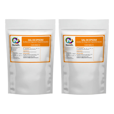 Sal De Epsom 2 Kg 2 Bolsas De 1 Kg Fragancia No Contiene Fragancia | Envío gratis
