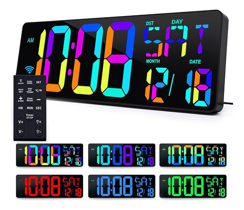 Reloj De Pared Digital Con Pantalla Grande De 16 Pulgadas