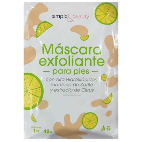 Máscara Exfoliante Para Pies Nutritiva  Simple&beauty 