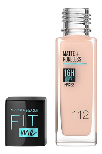 Base Líquida Maybelline Fit Me Matte Y Sin Poros Con Fps 22