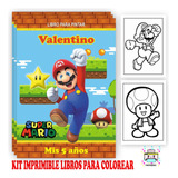 Kit Imprimible Librito Pintar  Personalizado S. Mario Bros