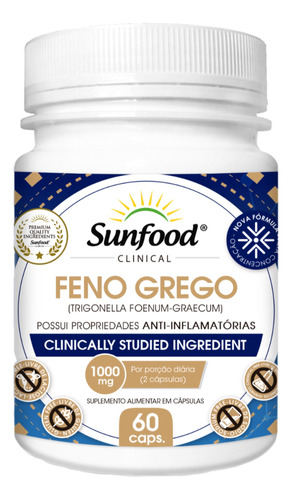 Feno Grego (trigonella Foenum Graecum) Sunfood 60 Cápsulas