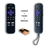 Control Remoto Sanyo Smart Para Roku Tv+ Funda + Pila