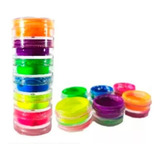 Pack X 6 Pigmentos Para Uñas Colores Fluo Neon En Polvo Nail