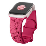 Correa Con Grabado De Rosa Para Apple Watch Pulsera De Sili