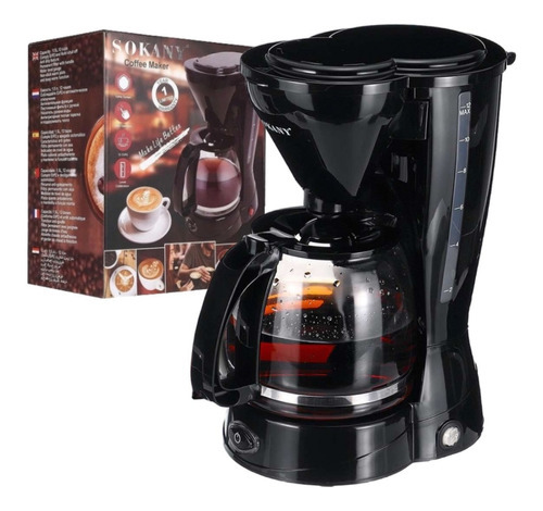 Cafetera Sokany Cm-123a Semiautomatica 800w 1-12 Tazas Cafe Color Negro