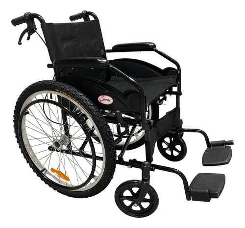 Silla De Ruedas Todo Terreno Plegable Compacta Adulto Lujo Color Negro